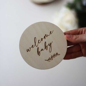 'Welcome Baby' Wooden Disc