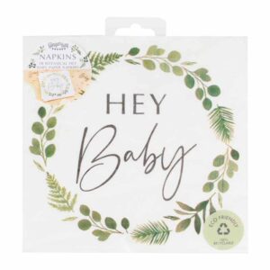 Baby Shower Χαρτοπετσέτες 'Hey Baby' Ευκάλυπτος