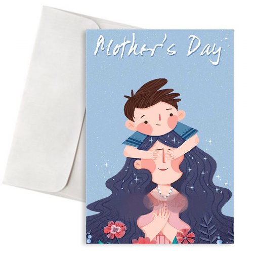 Κάρτα για τη Γιορτή Μητέρας “Μαμά και Γιος”